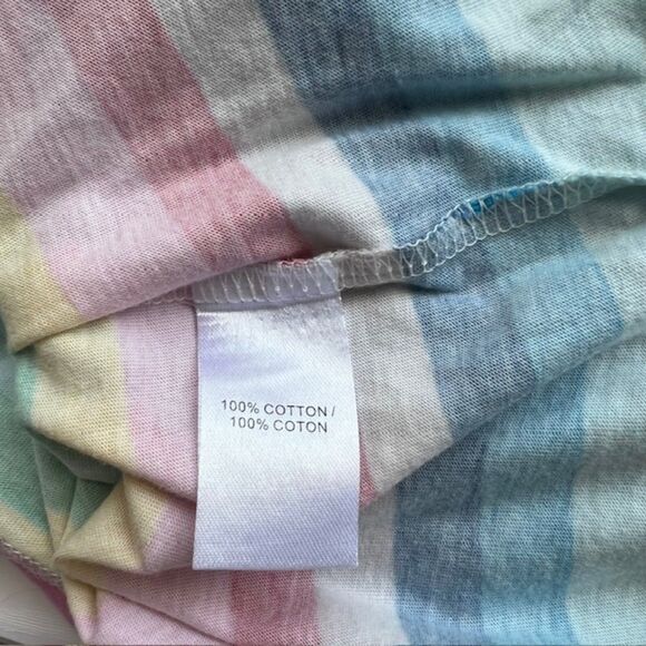 Pam & Gela Rainbow Ringer Tee Teal Band Size P XS - Picture 4 of 5